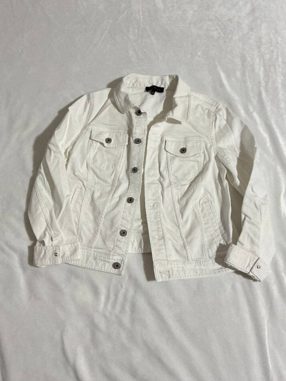 Talbots White Jean Jacket Size M